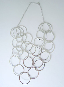 Cascading Silver Rings Necklace