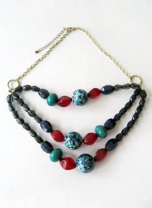 Playtime Rebels 3-tiered Marbleized Necklace