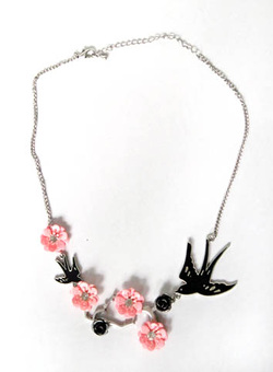 Topshop Bird Necklace - Pink