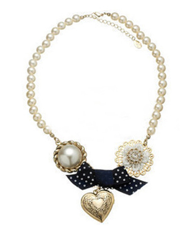 Playtime Rebels Pearl Heart Charm Necklace