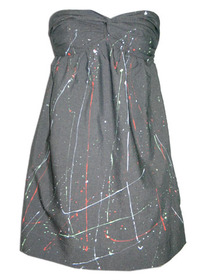 Playtime Rebels Gray Paint Splatter Tube Dress