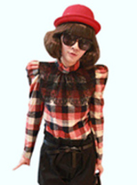 Checkered Lace Blouse