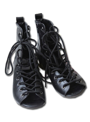 Black Laced Boot Sandals